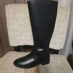 Coach Brand New Black Leather Knee boots size 8.5